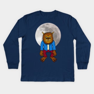 Wolf Man Kids Long Sleeve T-Shirt